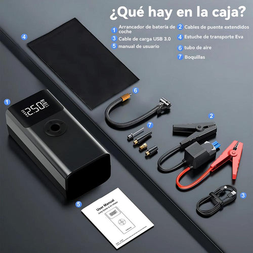 Arrancador de Batería Multifuncional 4 en 1