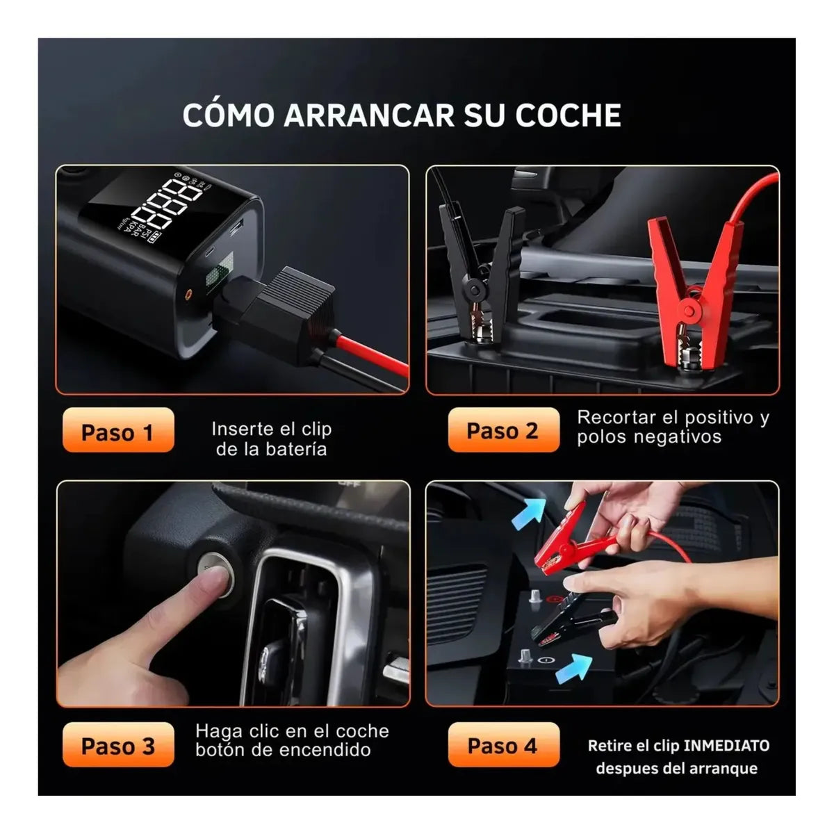 Arrancador de Batería Multifuncional 4 en 1